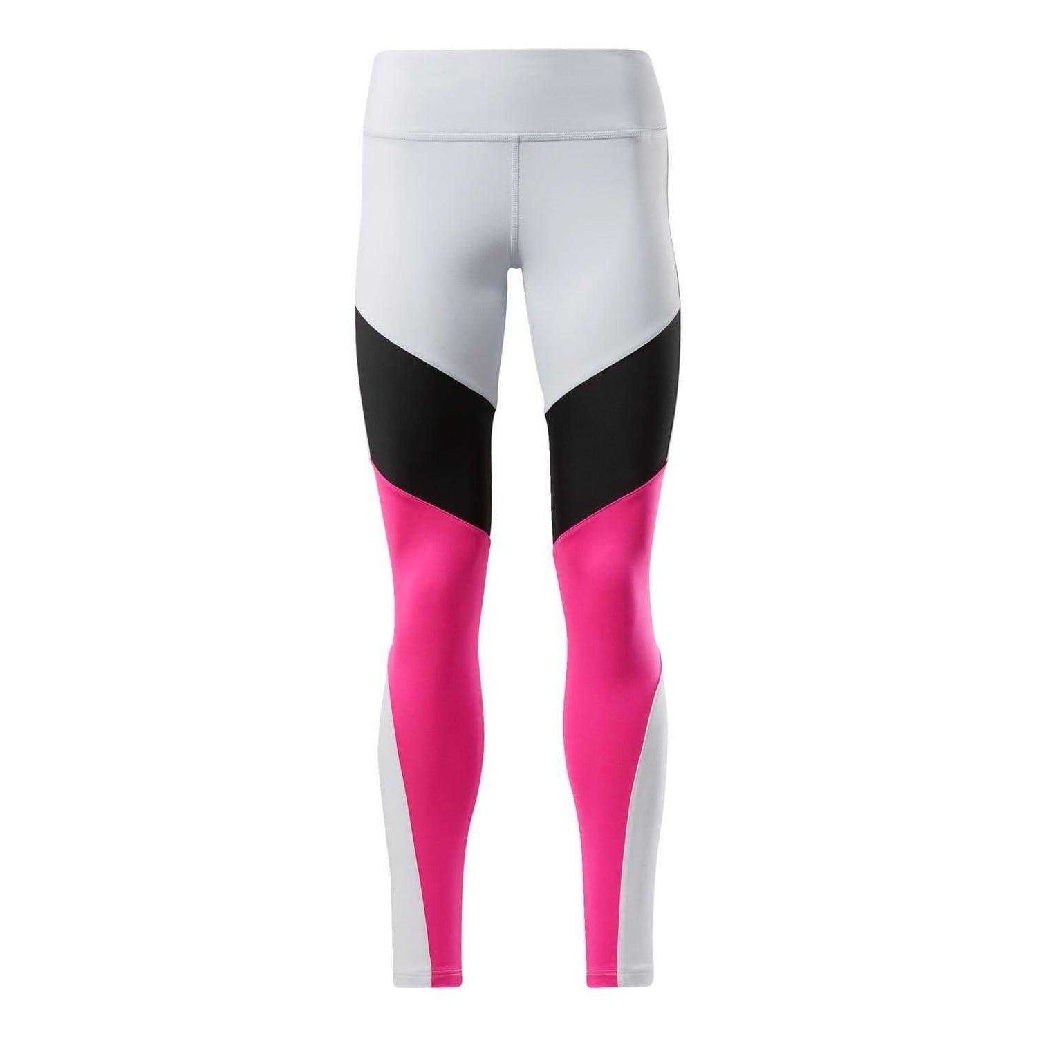 Grey - Front - Reebok Womens-Ladies Lux Colour Block Leggings