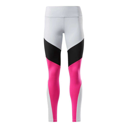 Grey - Front - Reebok Womens-Ladies Lux Colour Block Leggings