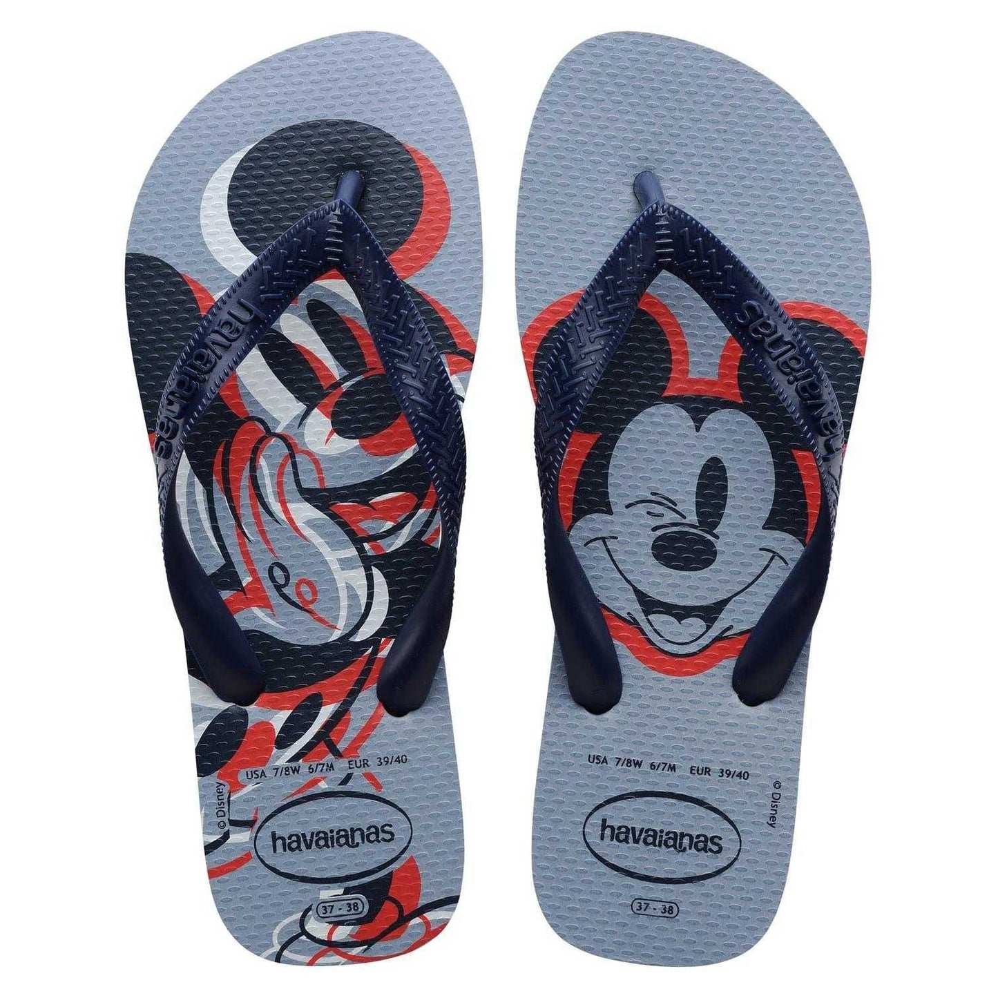 Grey - Back - Havaianas Unisex Adult Mickey Mouse Flat Flip Flops