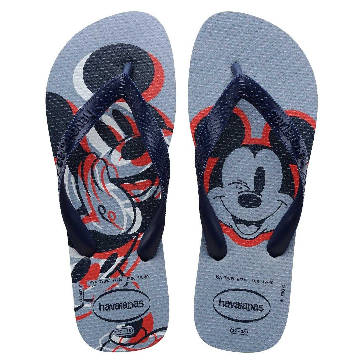 Grey - Back - Havaianas Unisex Adult Mickey Mouse Flat Flip Flops