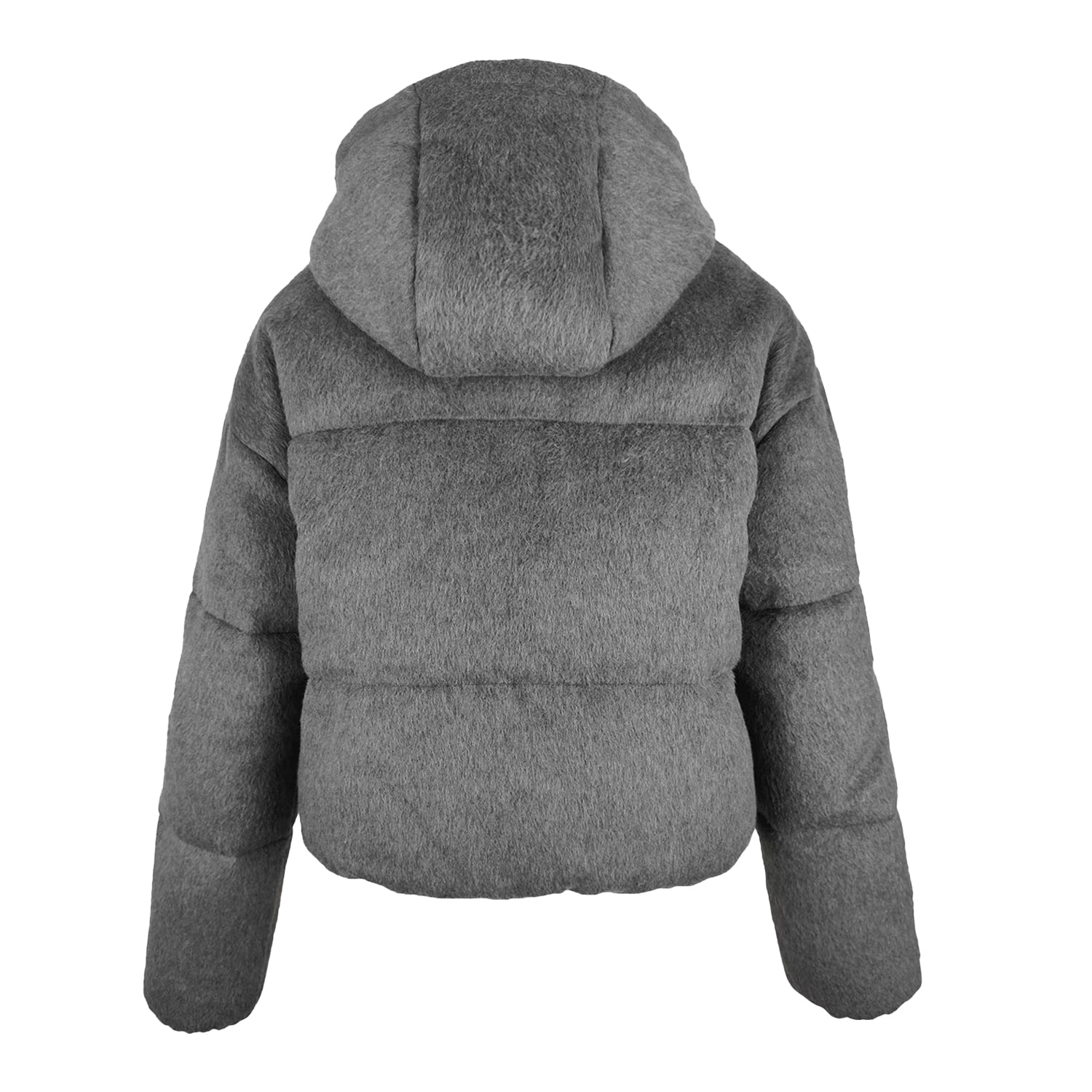 Grey - Back - Jack Wills Womens-Ladies Hooded Regular Puffer Jacket