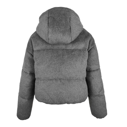 Grey - Back - Jack Wills Womens-Ladies Hooded Regular Puffer Jacket
