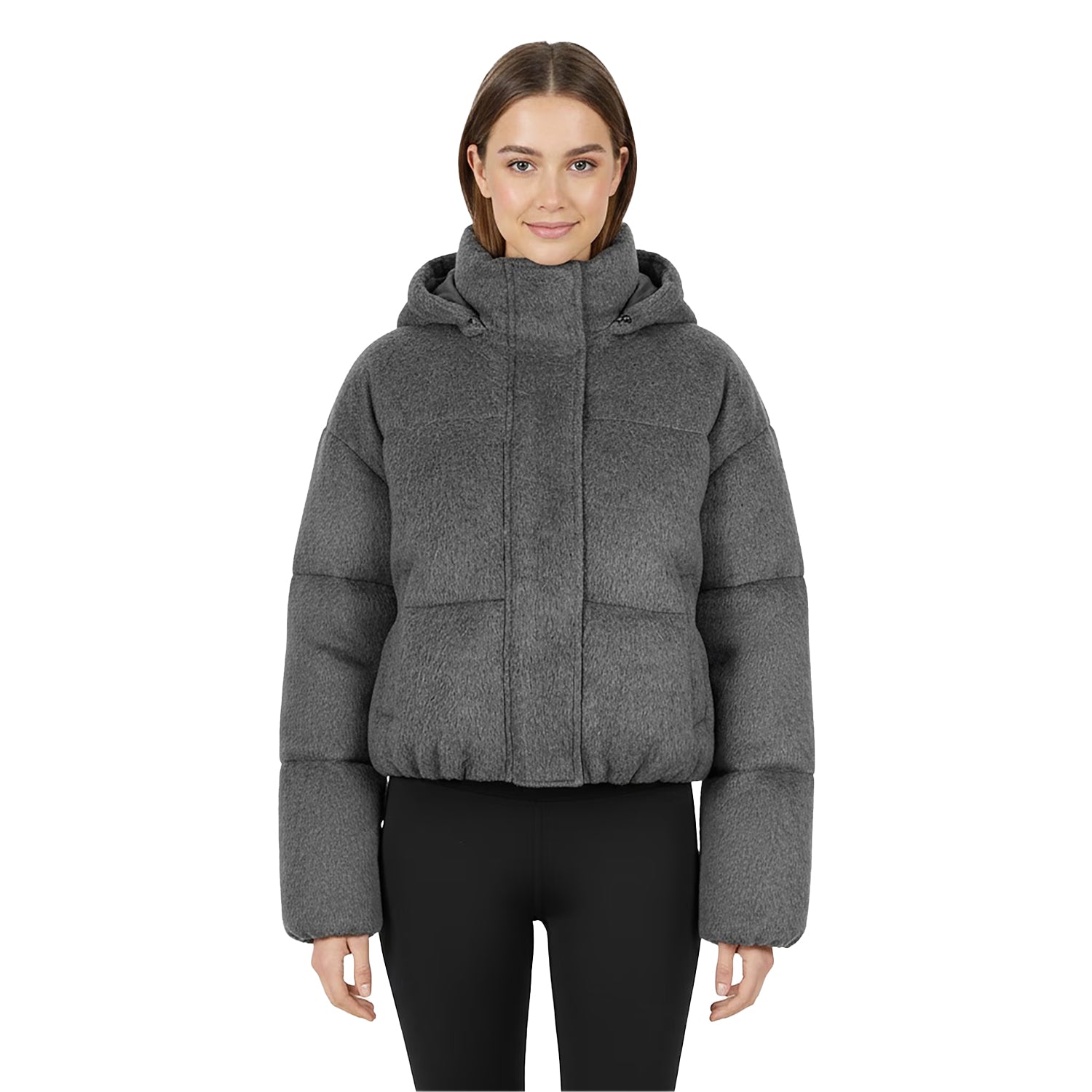 Grey - Side - Jack Wills Womens-Ladies Hooded Regular Puffer Jacket