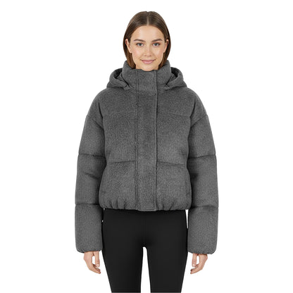 Grey - Side - Jack Wills Womens-Ladies Hooded Regular Puffer Jacket