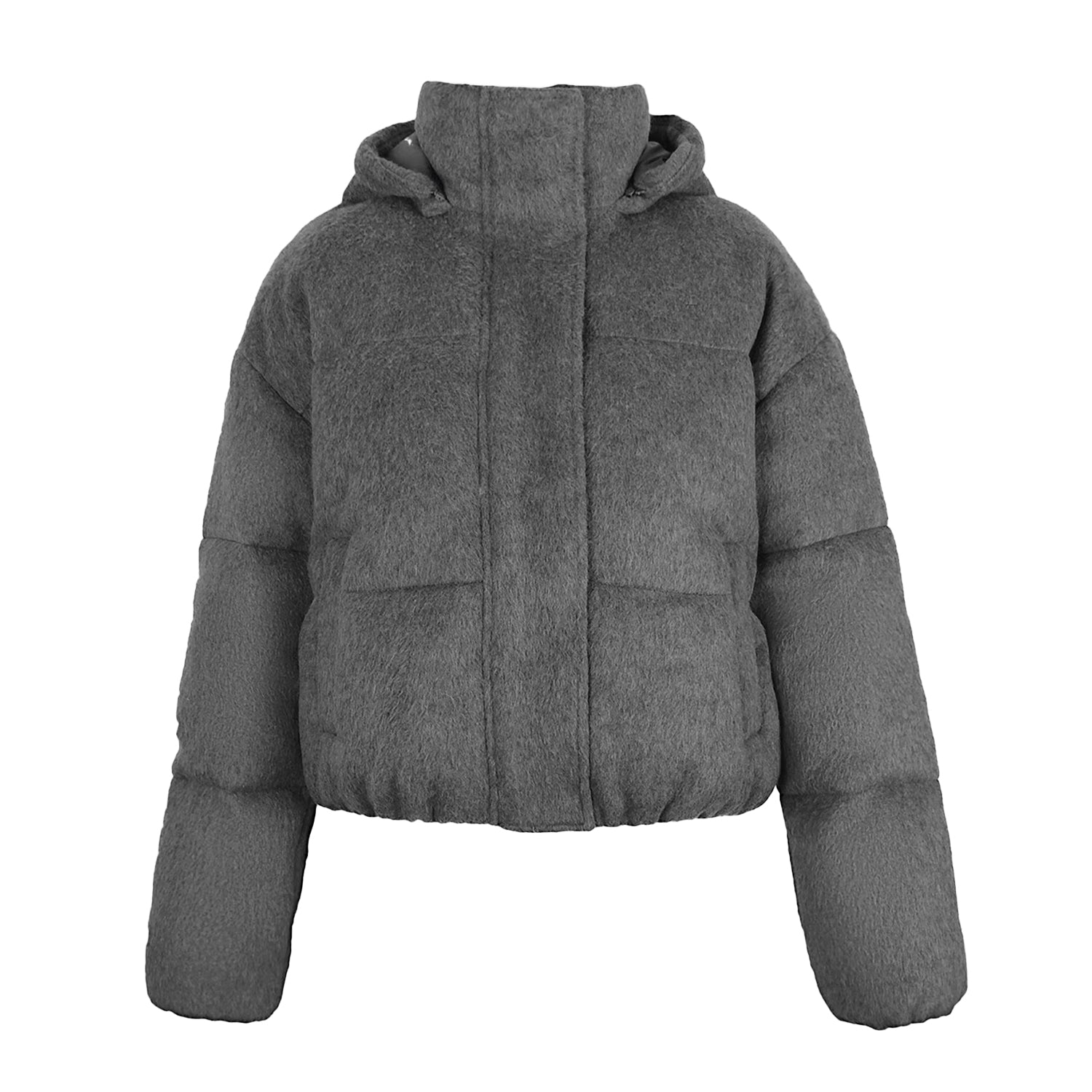 Grey - Front - Jack Wills Womens-Ladies Hooded Regular Puffer Jacket