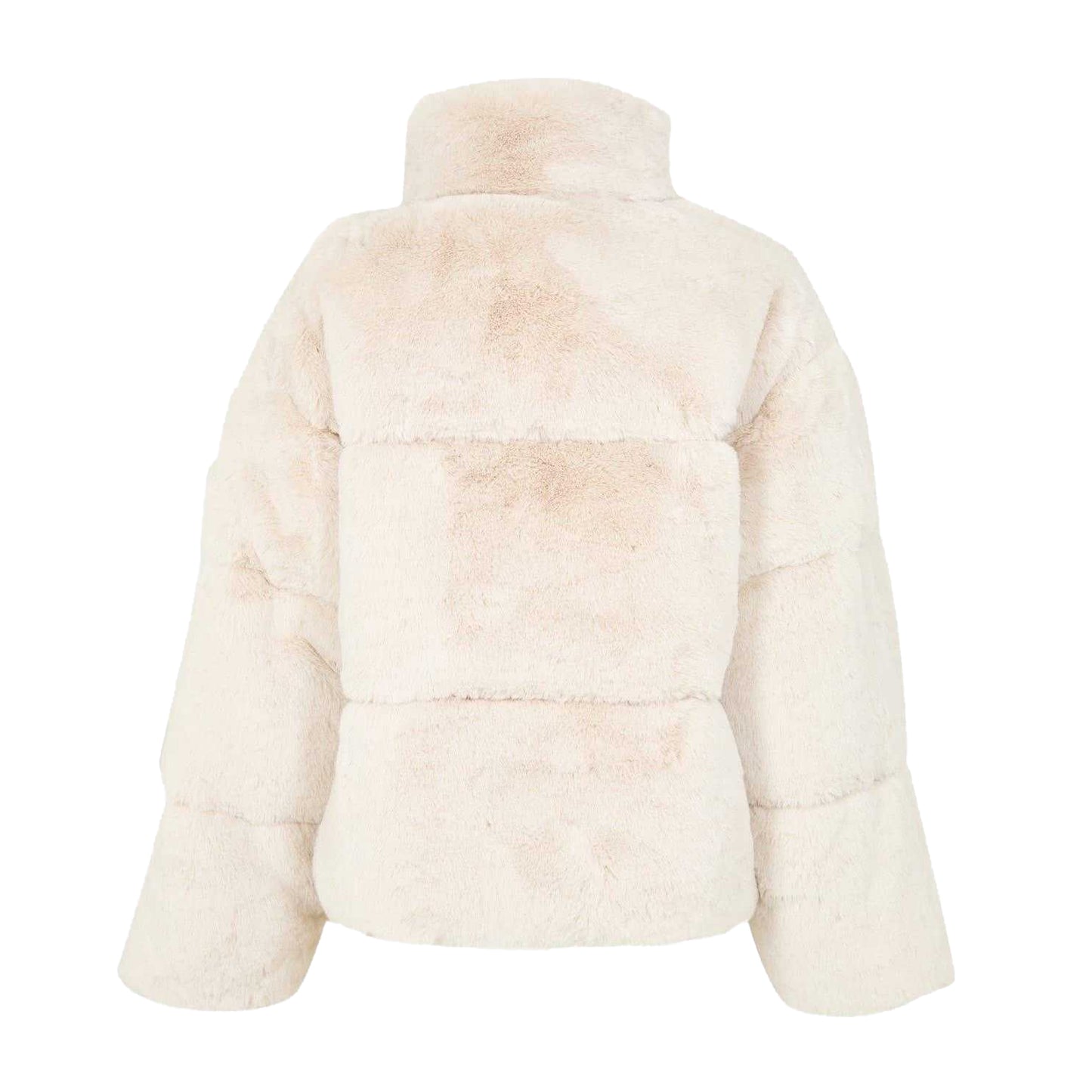 Cream - Back - Jack Wills Womens-Ladies Faux Fur Puffer Jacket
