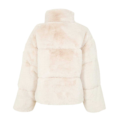 Cream - Back - Jack Wills Womens-Ladies Faux Fur Puffer Jacket