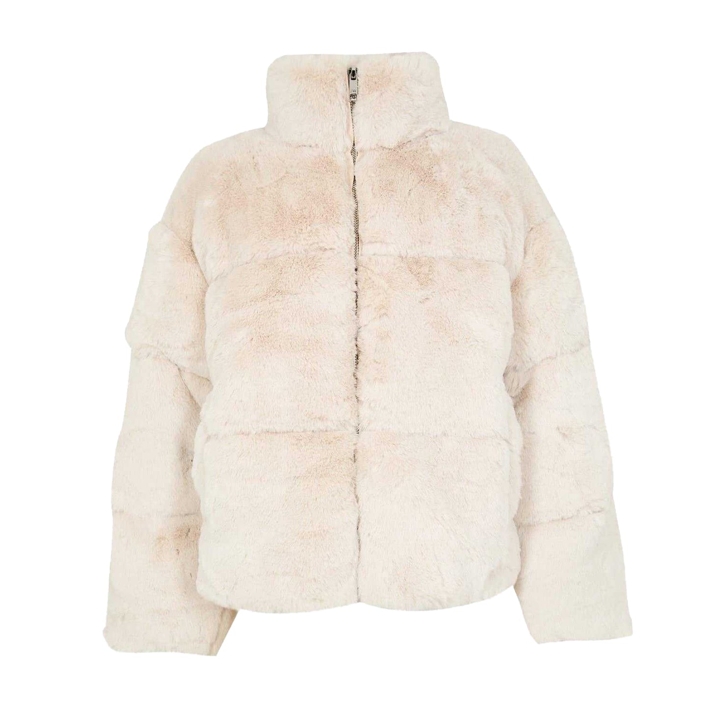 Cream - Front - Jack Wills Womens-Ladies Faux Fur Puffer Jacket
