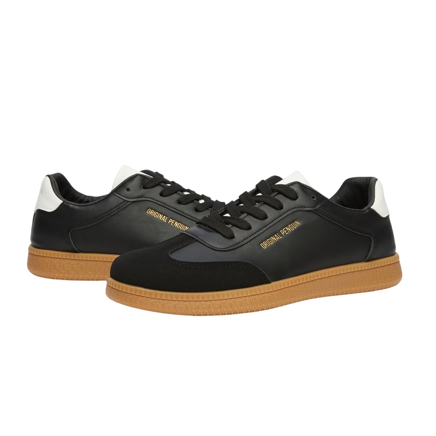 Black - Back - Original Penguin Mens Retro Round Toe Flat Trainers