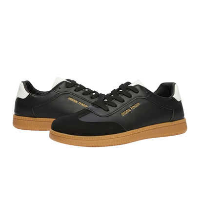 Black - Back - Original Penguin Mens Retro Round Toe Flat Trainers