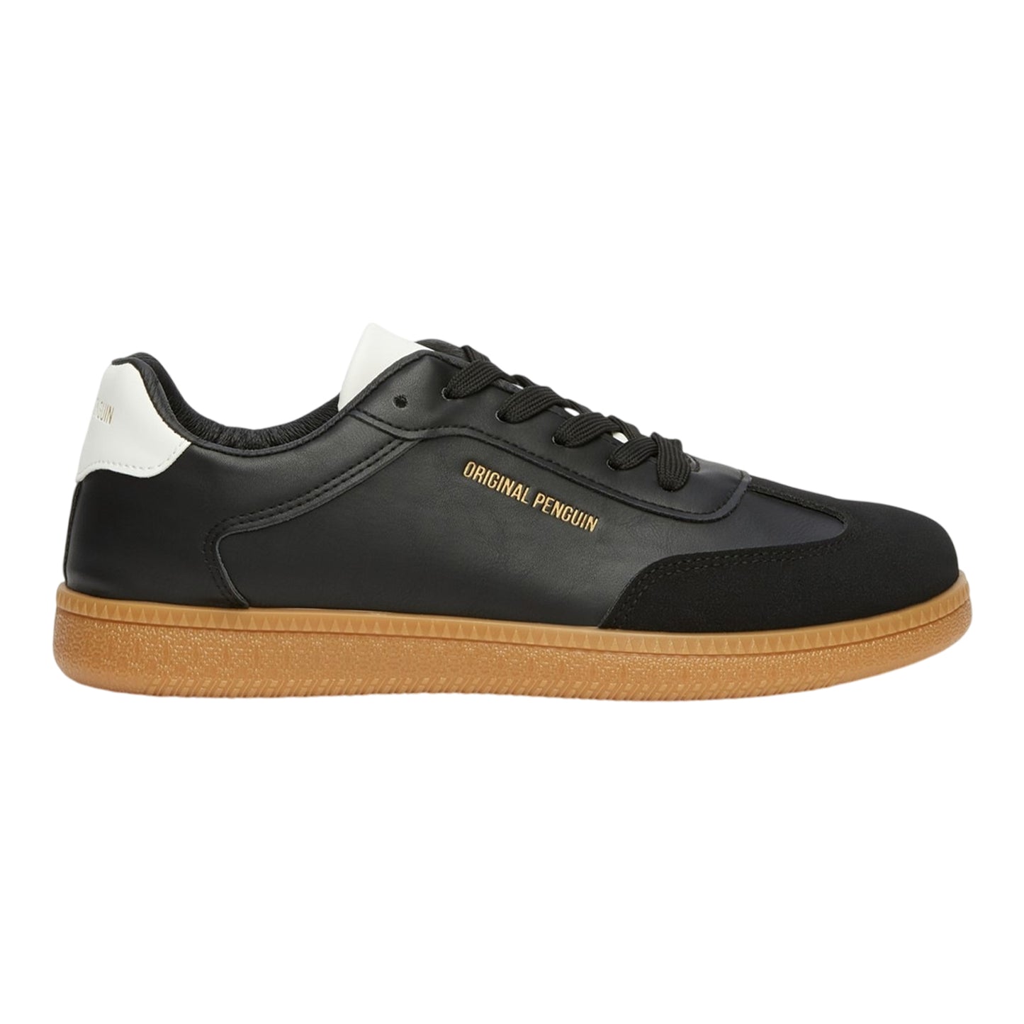 Black - Front - Original Penguin Mens Retro Round Toe Flat Trainers