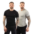 Black-Grey - Front - Calvin Klein Mens Essential Crew Neck T-Shirt (Pack of 2)