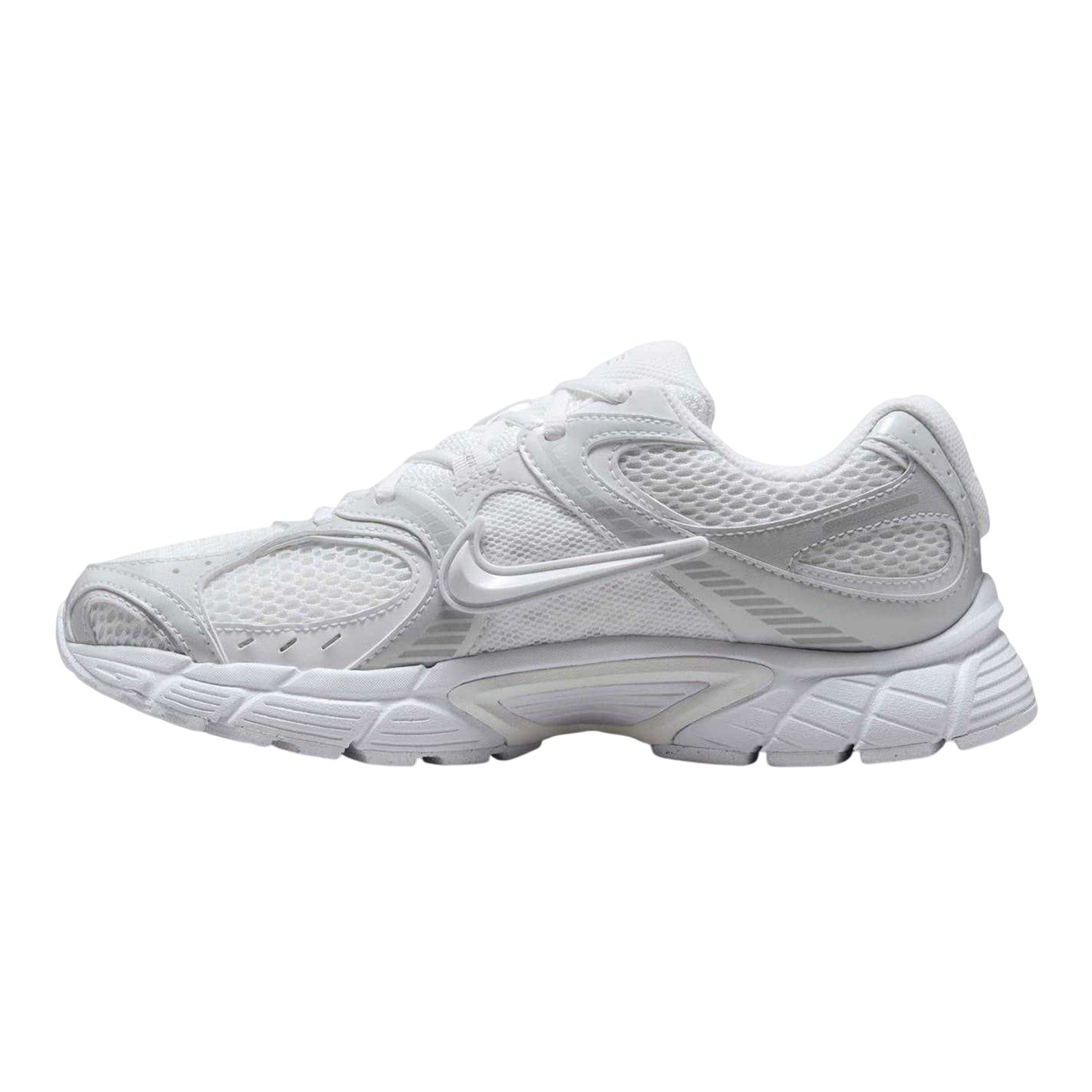 White-Silver - Side - Nike Mens Vomero Run 5 Mesh Trainers