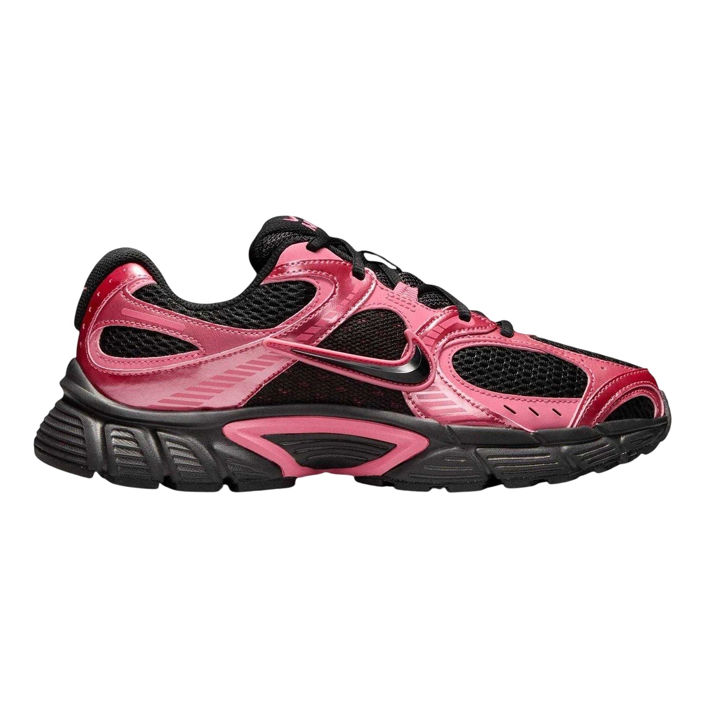 Black-Peony - Front - Nike Mens Vomero Run 5 Mesh Trainers