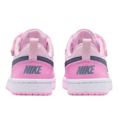 Pink-Grey - Back - Nike Childrens-Kids Court Borough Trainers