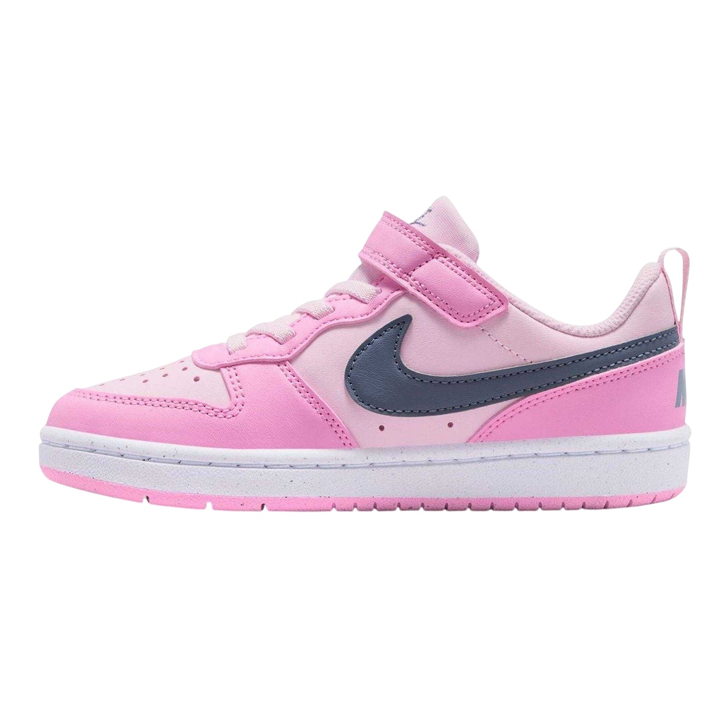 Pink-Grey - Side - Nike Childrens-Kids Court Borough Trainers