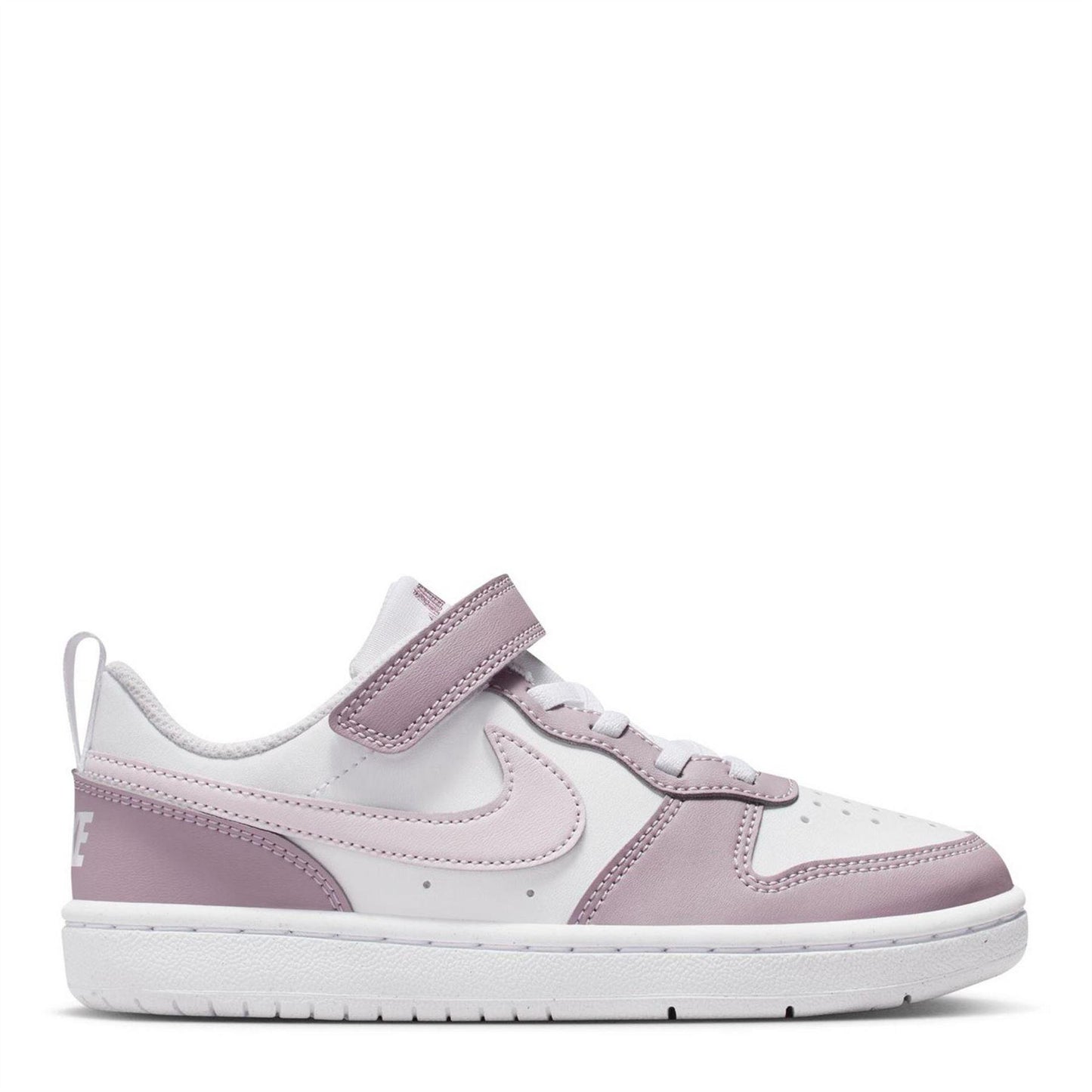 White-Plum-Fog - Front - Nike Childrens-Kids Court Borough Trainers
