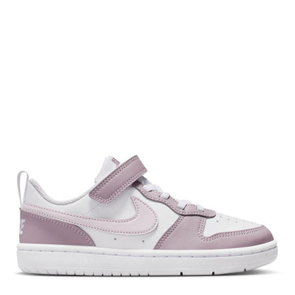 White-Plum-Fog - Front - Nike Childrens-Kids Court Borough Trainers