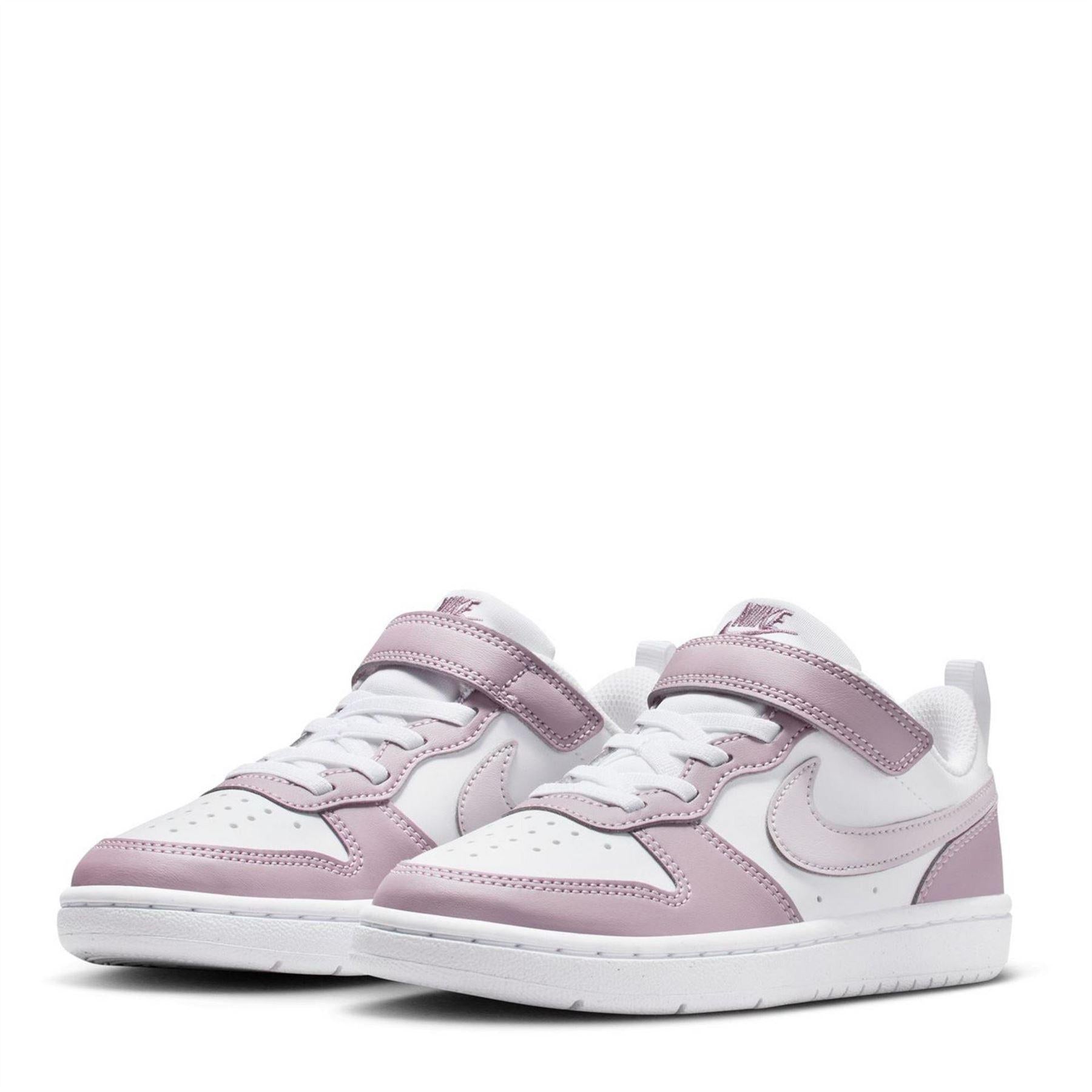 White-Plum-Fog - Side - Nike Childrens-Kids Court Borough Trainers