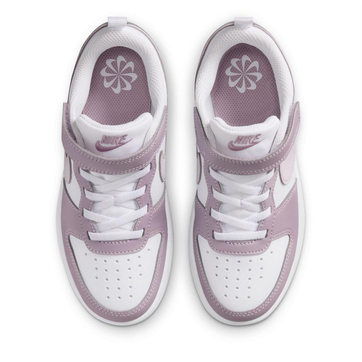 White-Plum-Fog - Pack Shot - Nike Childrens-Kids Court Borough Trainers