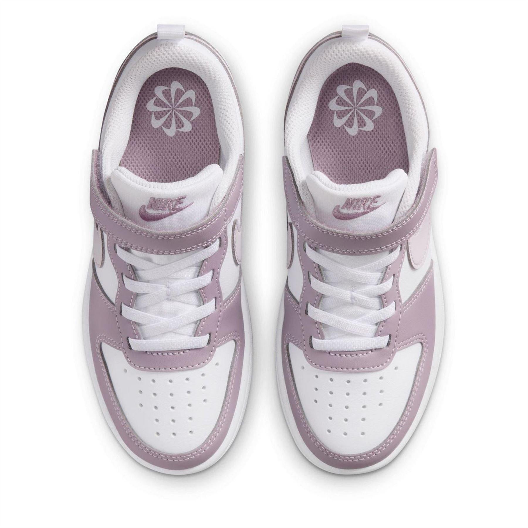 White-Plum-Fog - Pack Shot - Nike Childrens-Kids Court Borough Trainers