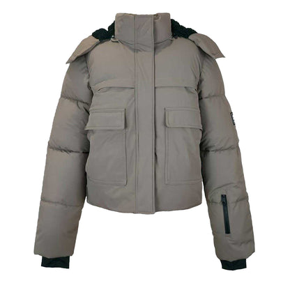 Mocha - Front - Jack Wills Womens-Ladies Cropped Puffer Jacket
