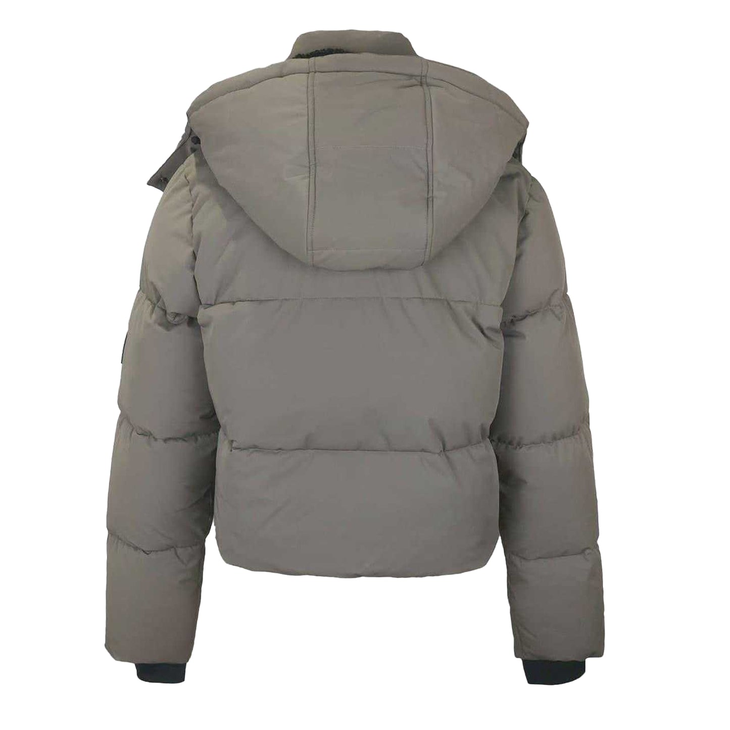Mocha - Back - Jack Wills Womens-Ladies Cropped Puffer Jacket