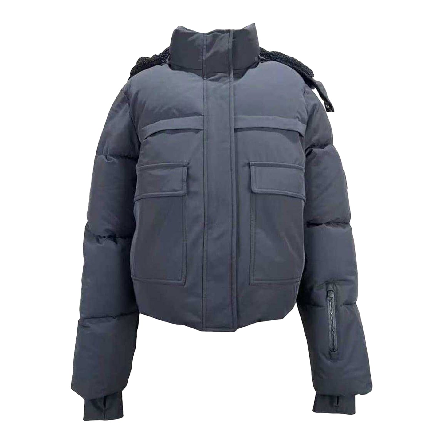 Black - Front - Jack Wills Womens-Ladies Cropped Puffer Jacket