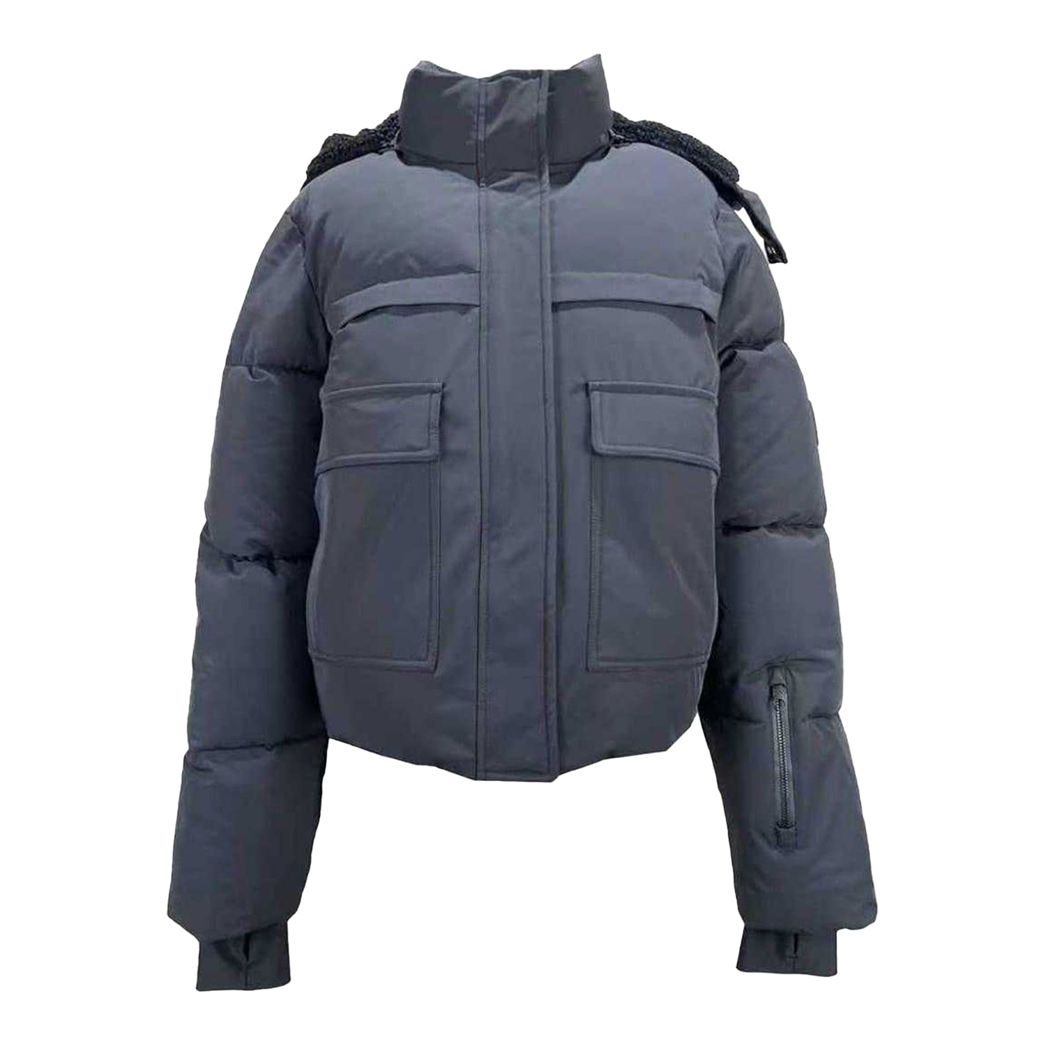 Black - Front - Jack Wills Womens-Ladies Cropped Puffer Jacket
