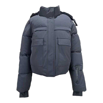 Black - Front - Jack Wills Womens-Ladies Cropped Puffer Jacket