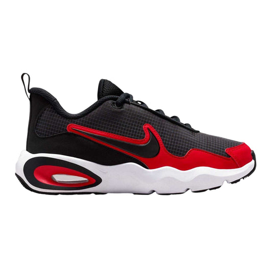 Grey-Red - Front - Nike Childrens-Kids Air Max Nova Leather Tennis Shoes