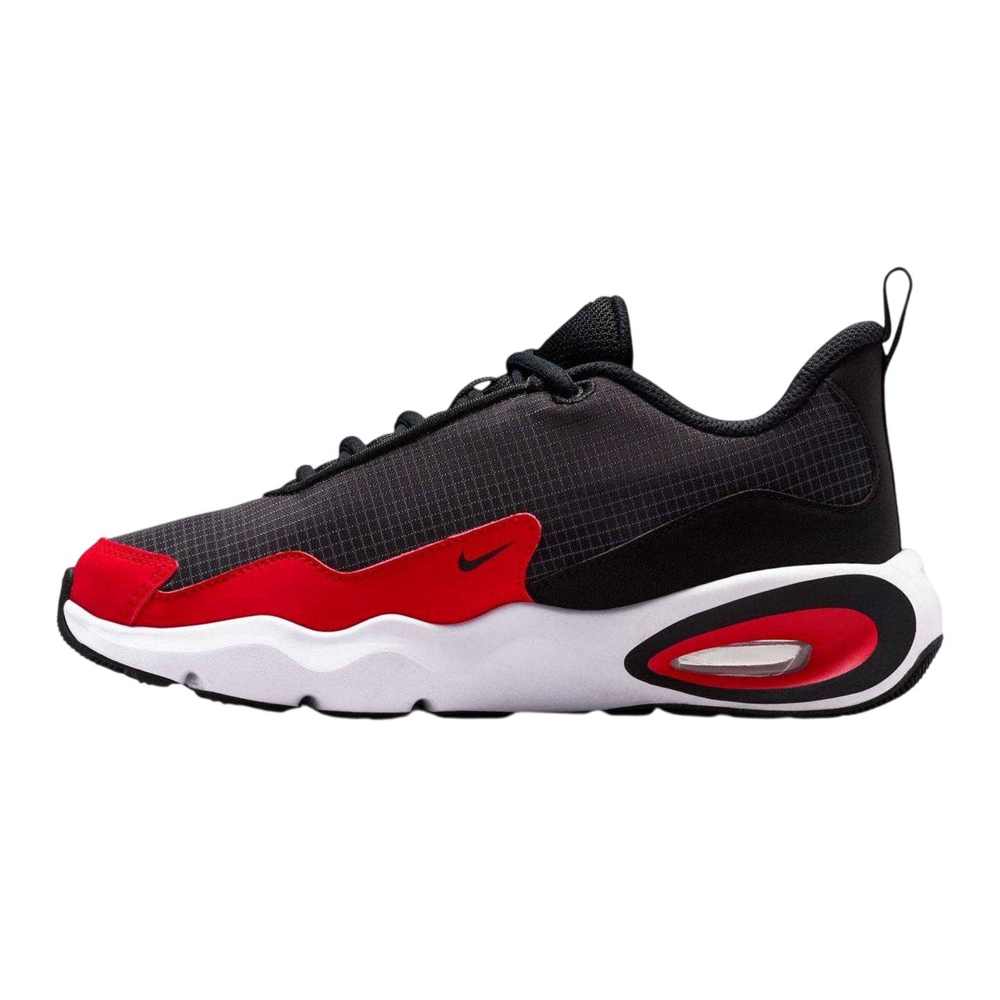 Grey-Red - Back - Nike Childrens-Kids Air Max Nova Leather Tennis Shoes