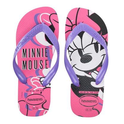 Pink - Side - Havaianas Womens-Ladies Minnie Mouse Flip Flops