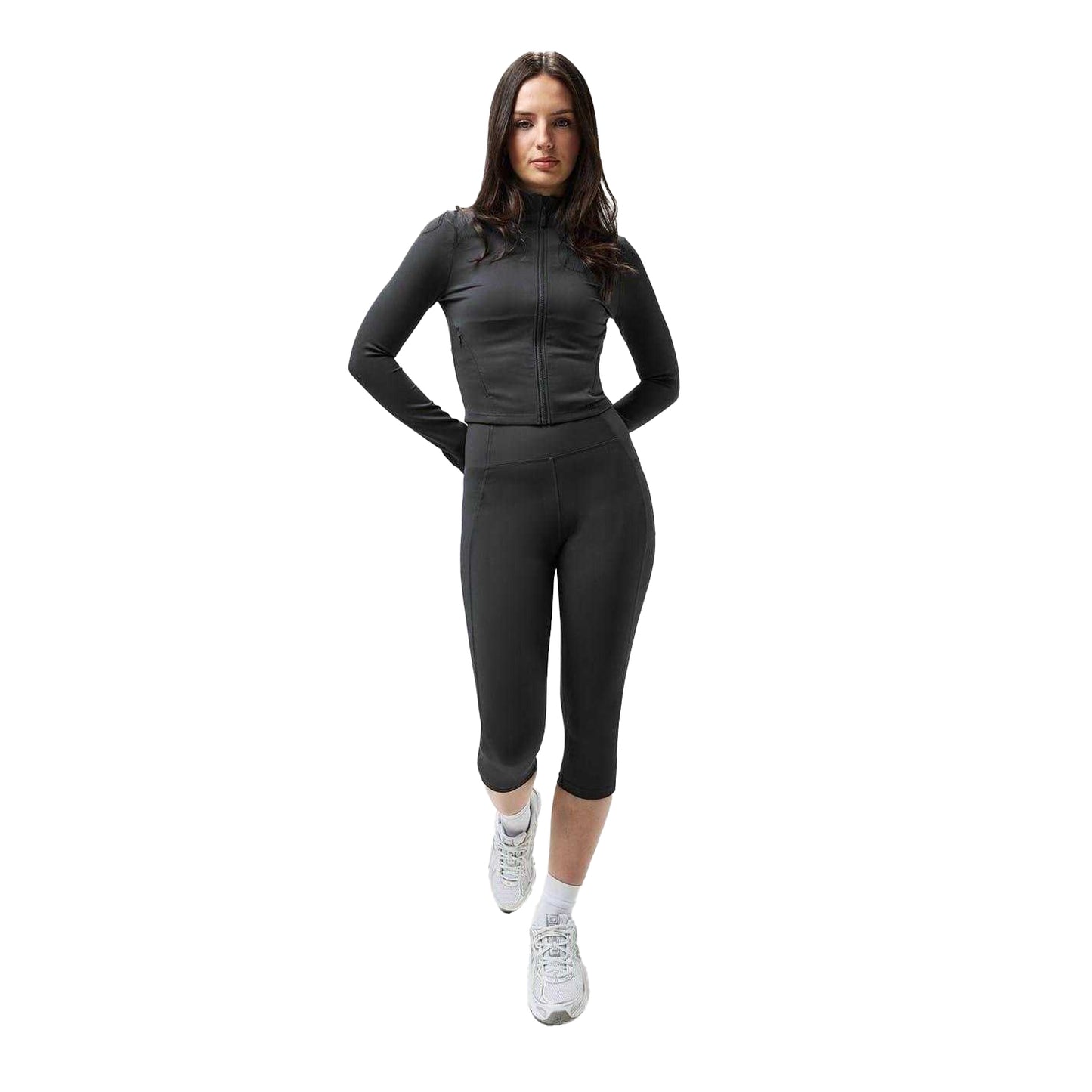 Charcoal - Pack Shot - USA Pro Womens-Ladies Mock Neck Performance Jacket