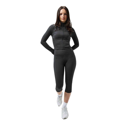 Charcoal - Pack Shot - USA Pro Womens-Ladies Mock Neck Performance Jacket