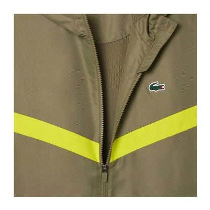 Khaki Green - Side - Lacoste Mens Monogram Track Jacket