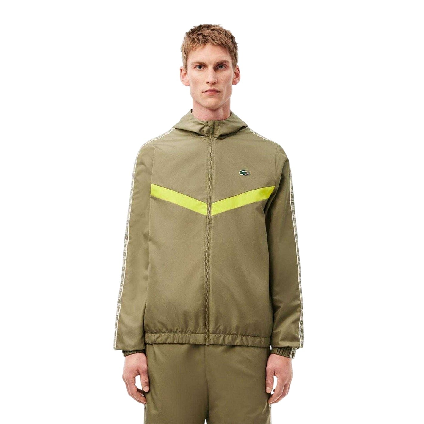 Khaki Green - Lifestyle - Lacoste Mens Monogram Track Jacket