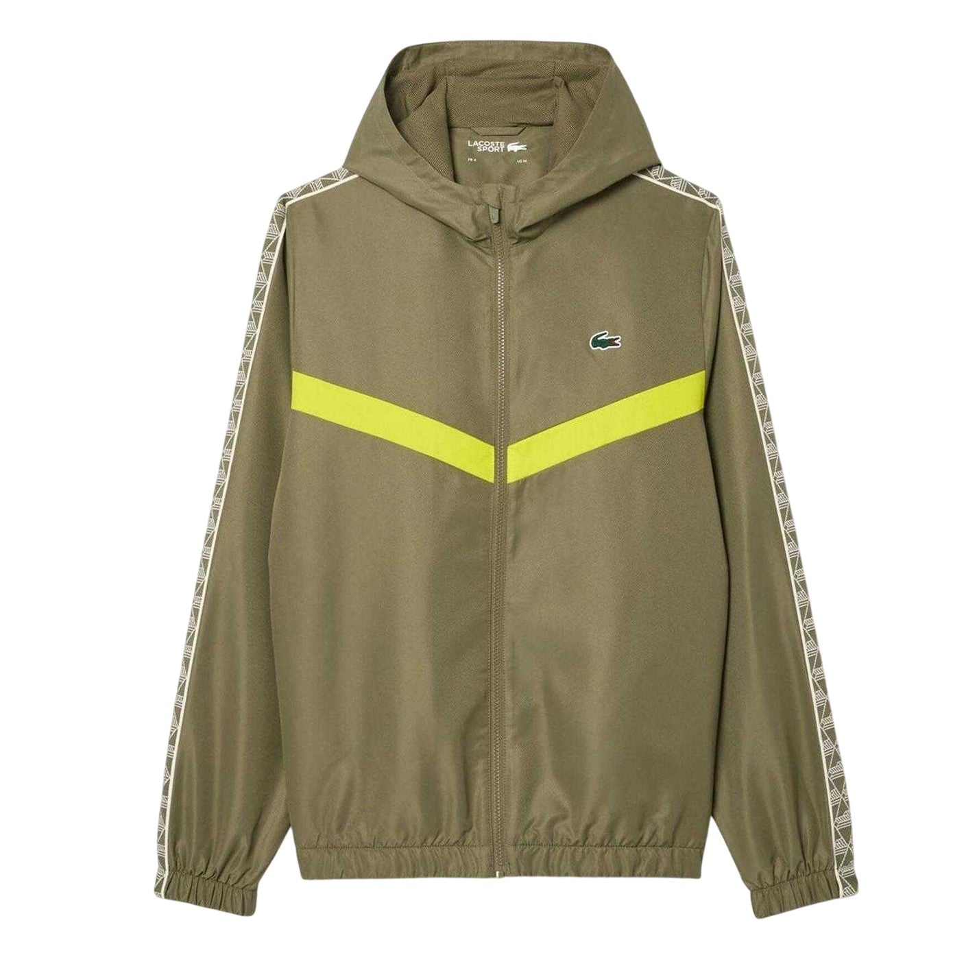 Khaki Green - Front - Lacoste Mens Monogram Track Jacket