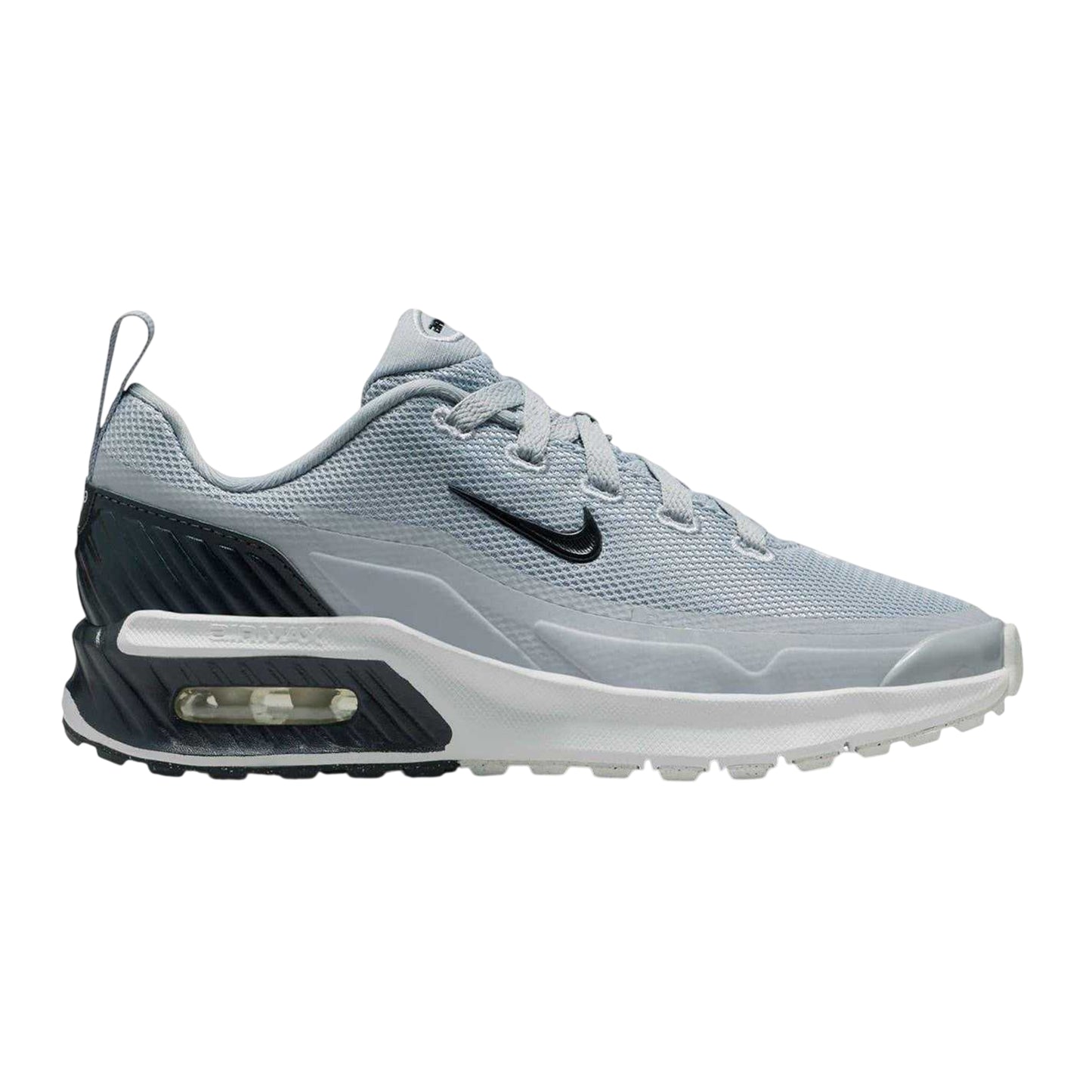 Wolf Grey-White - Front - Nike Childrens-Kids Air Max Mesh Shoes