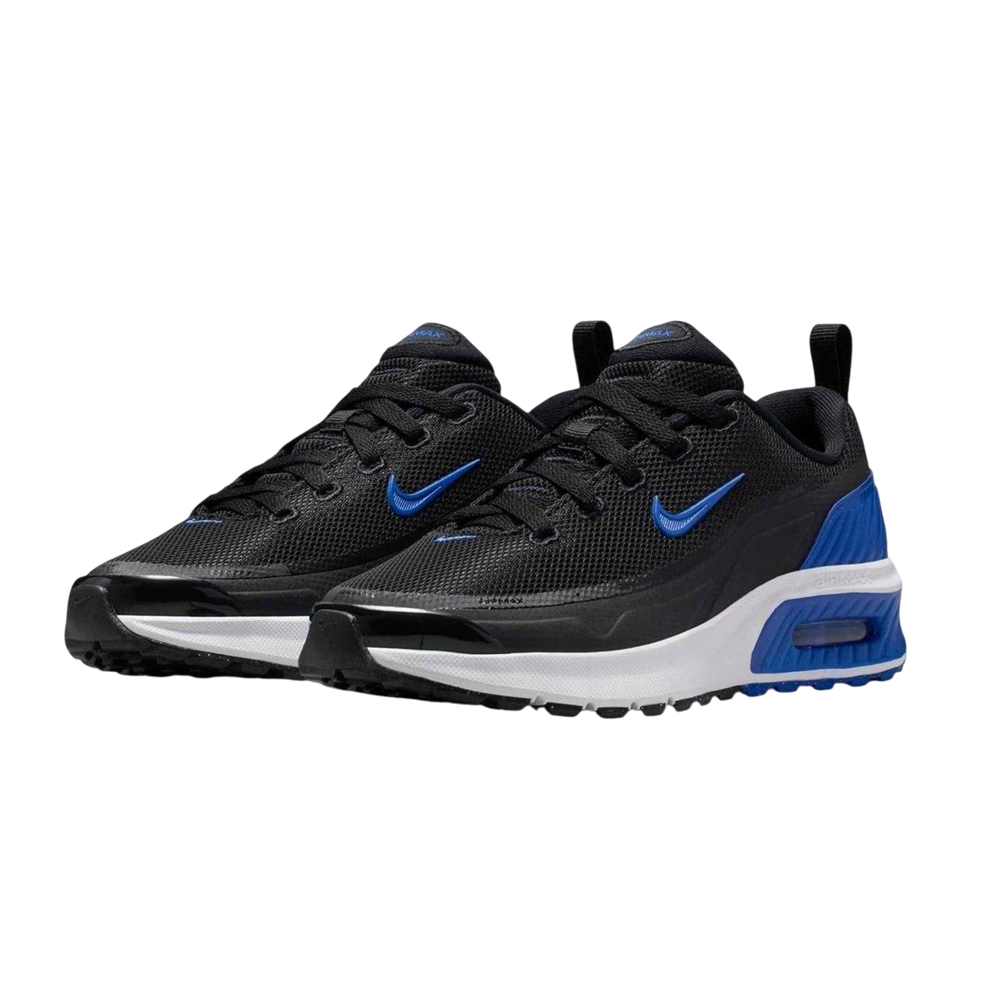 Black-Blue - Side - Nike Childrens-Kids Air Max Mesh Shoes
