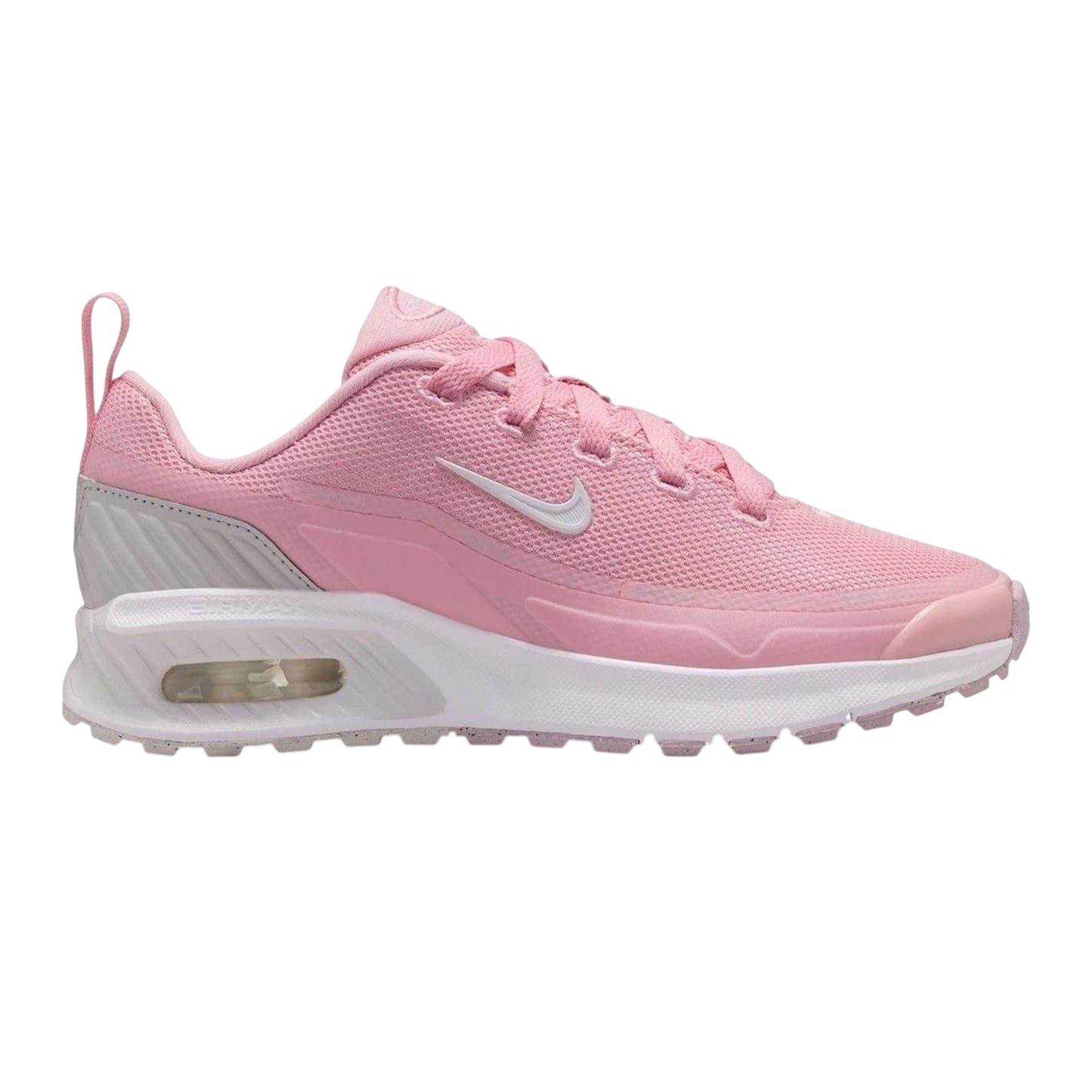Pink-Grey - Front - Nike Childrens-Kids Air Max Mesh Shoes