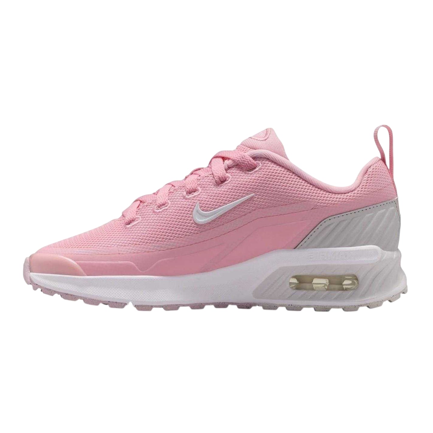 Pink-Grey - Back - Nike Childrens-Kids Air Max Mesh Shoes