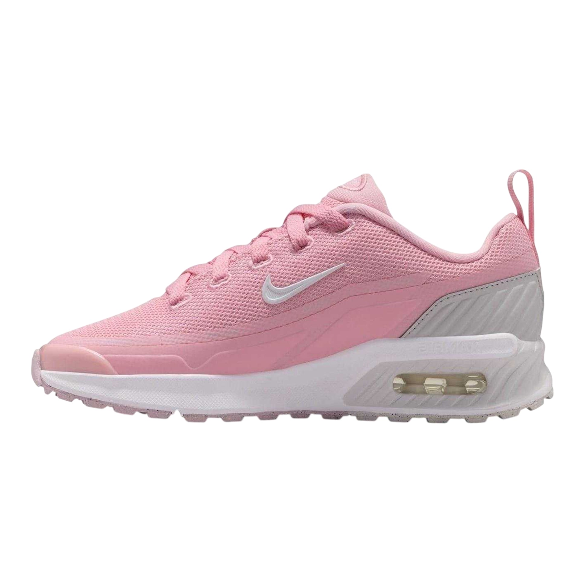 Pink-Grey - Back - Nike Childrens-Kids Air Max Mesh Shoes
