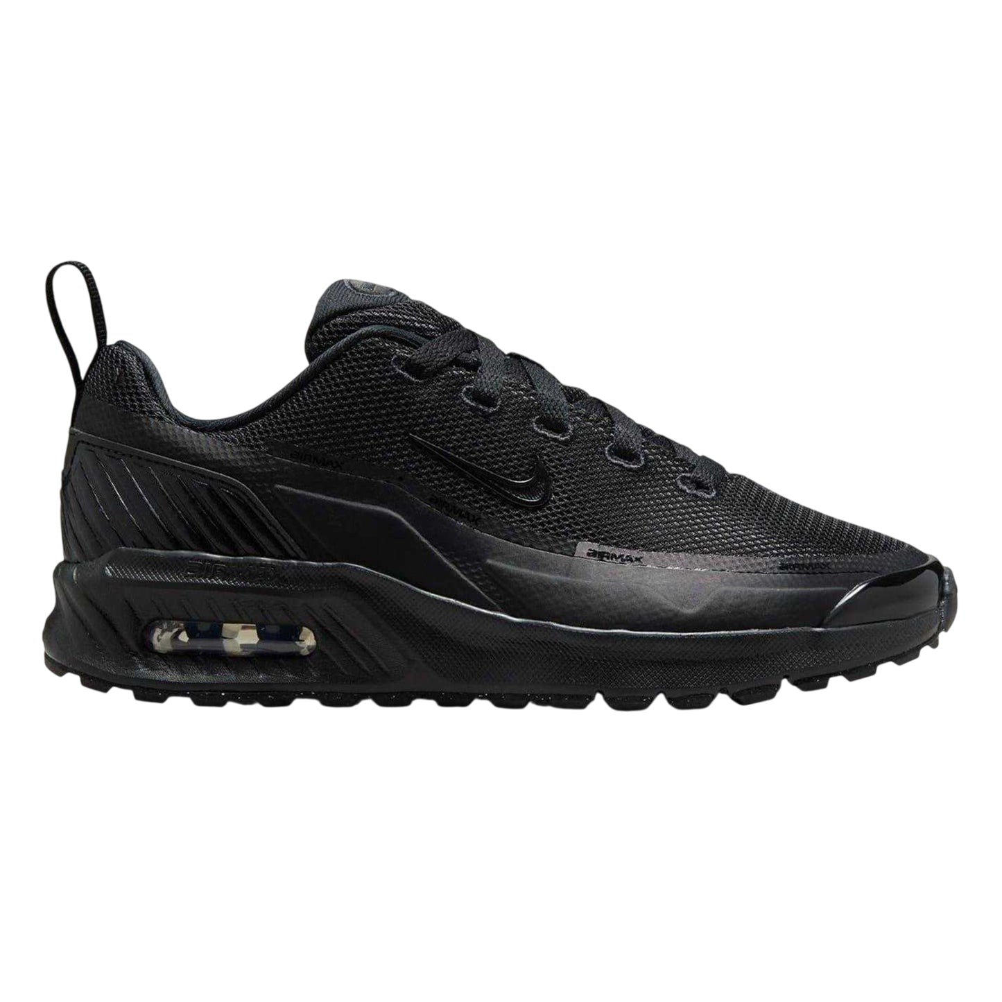 Triple Black - Front - Nike Childrens-Kids Air Max Mesh Shoes