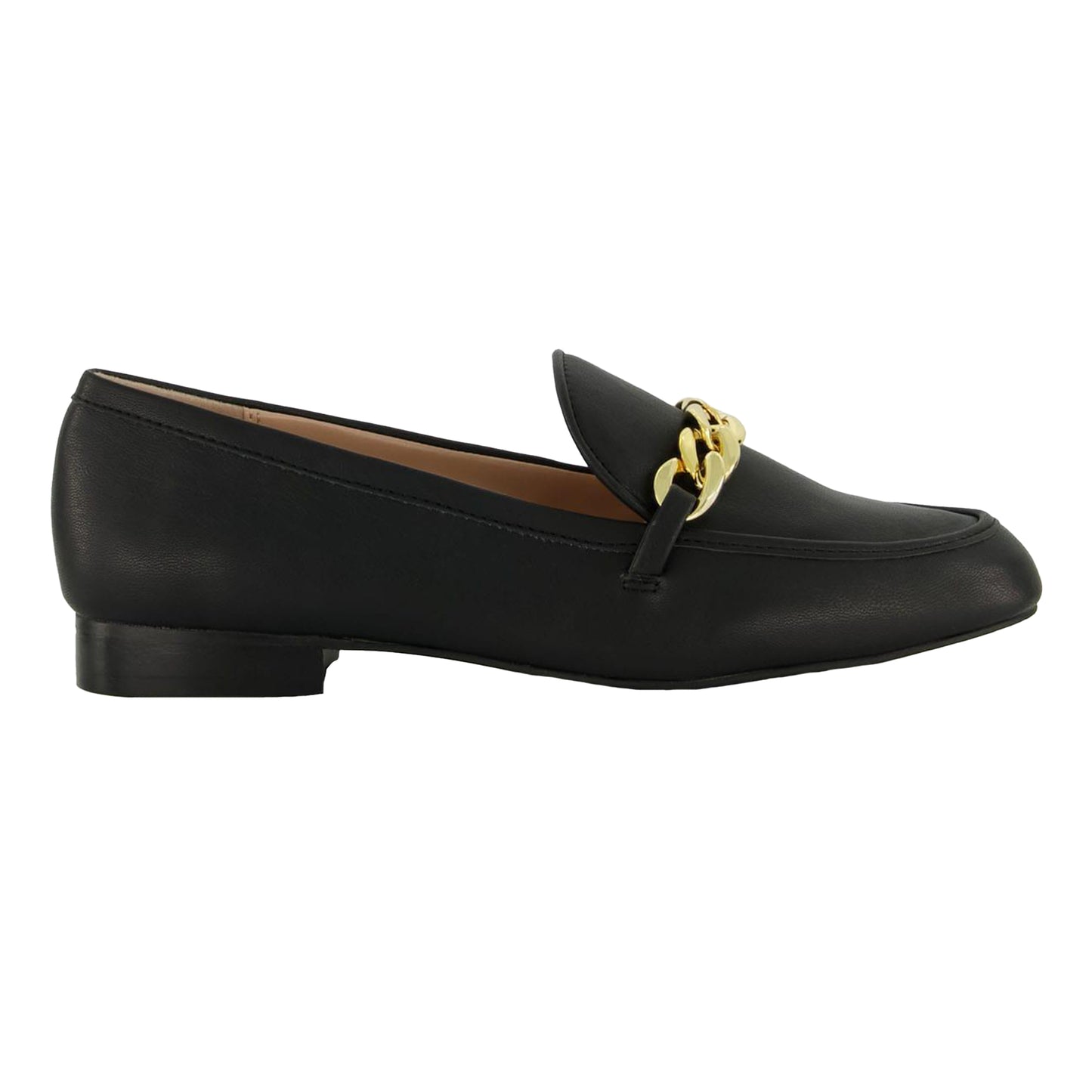 Black - Back - Dune London Womens-Ladies Gaiia Chain Detail Loafers