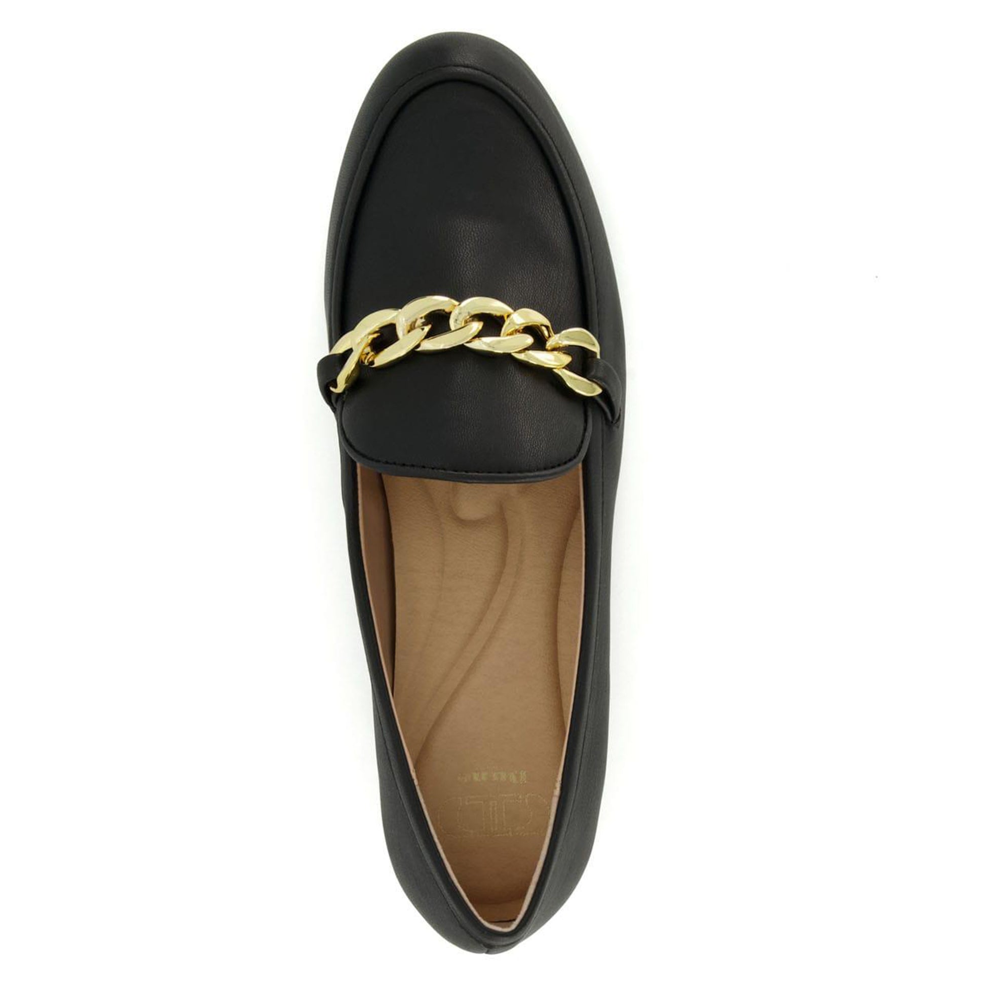 Black - Side - Dune London Womens-Ladies Gaiia Chain Detail Loafers