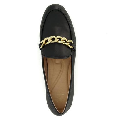 Black - Side - Dune London Womens-Ladies Gaiia Chain Detail Loafers