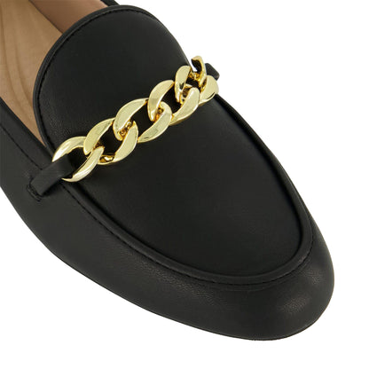 Black - Lifestyle - Dune London Womens-Ladies Gaiia Chain Detail Loafers