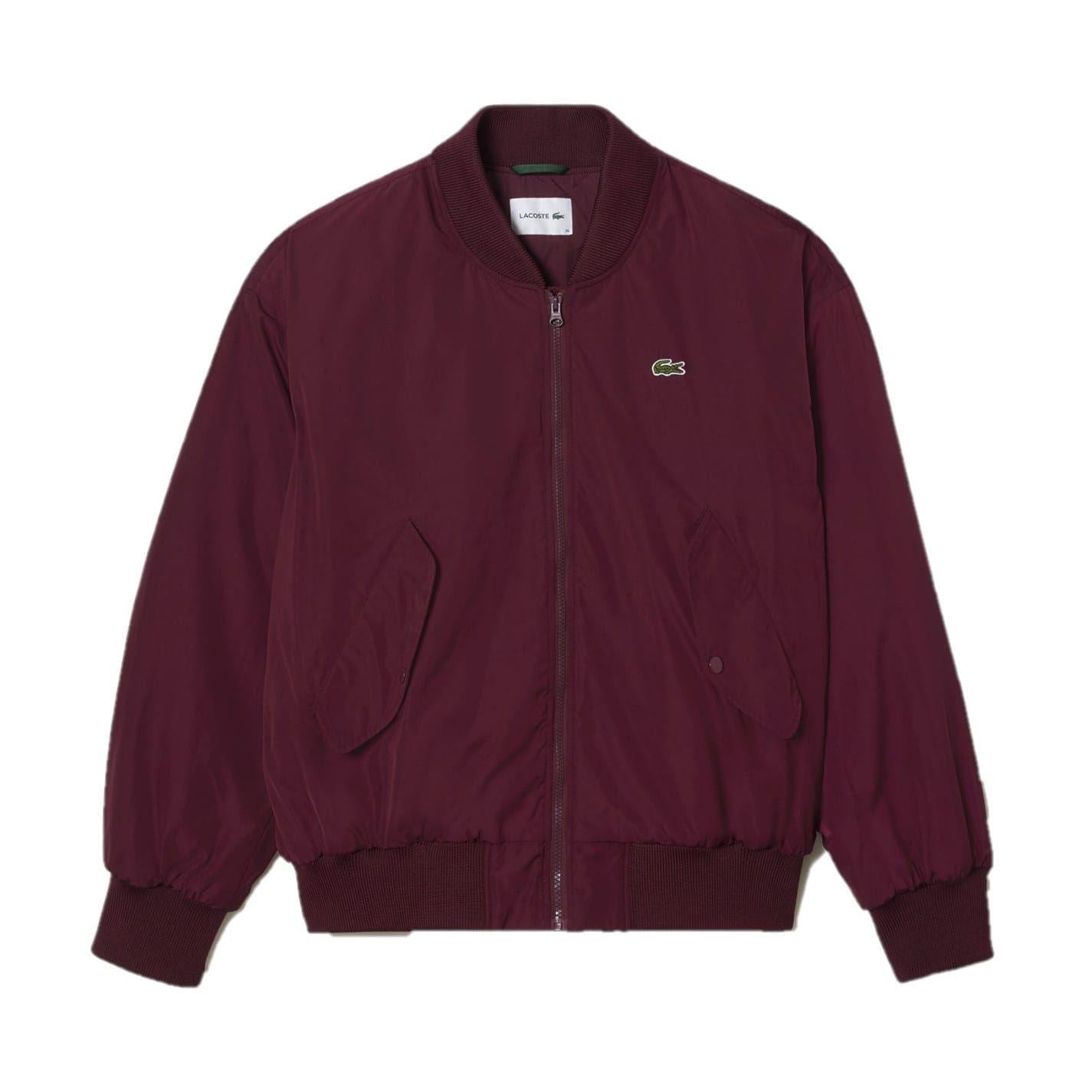 Red - Front - Lacoste Womens-Ladies Oversized Bomber Jacket