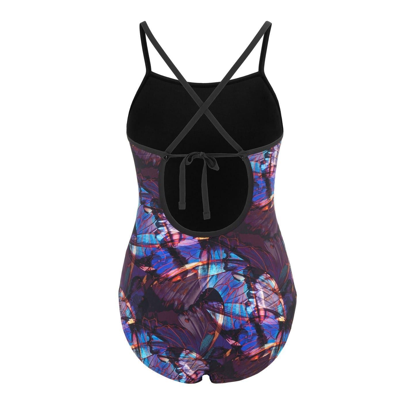 Black - Back - Slazenger Womens-Ladies Floral One Piece Swimsuit